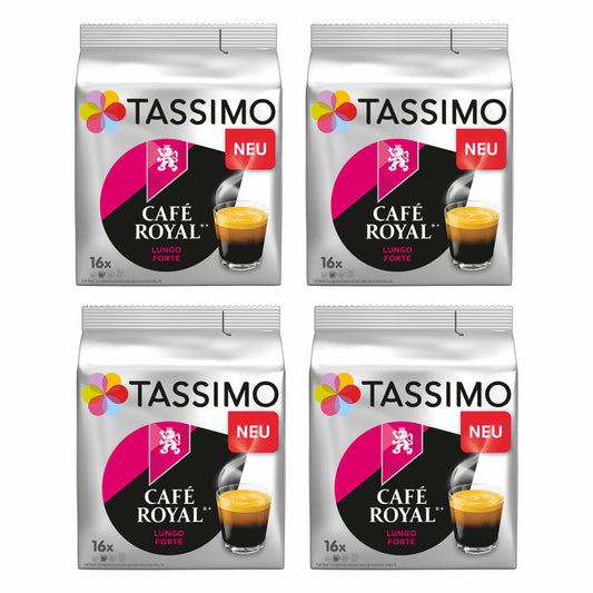 Tassimo Café Royal Lungo Forte, Kaffee, Kaffeegetränk, Kaffeekapsel, 64 T-Discs / 64 Portionen