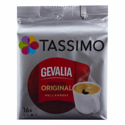 Tassimo Gevalia Original Mellanrost Geschenkset mit Glas, 5-tlg, Kaffee, Arabica, Kaffeekapsel, Gemahlener Röstkaffee