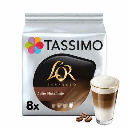 Tassimo LOr Espresso Latte Macchiato, Coffee, Coffee Capsule, T-Disc, Milk Coffee, 8 Servings