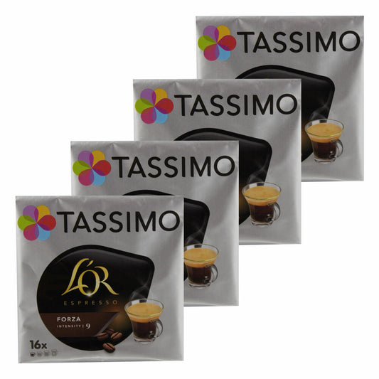 Tassimo L'Or Espresso Forza, Coffee, Coffee Capsule, Ground Roasted Coffee, 64 T-Discs