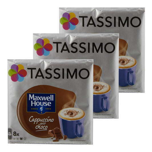 Tassimo Maxwell House Cappuccino Choco, Coffee, Coffee Capsule, T-Disc, Chocolate, 24 Servings