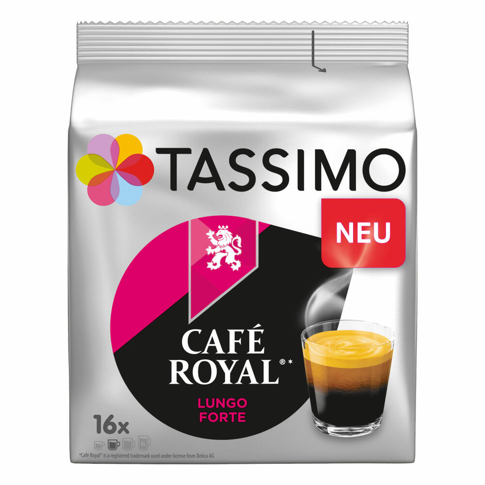 Tassimo Café Royal Lungo Forte, Kaffee, Kaffeegetränk, Kaffeekapsel, 80 T-Discs / 80 Portionen