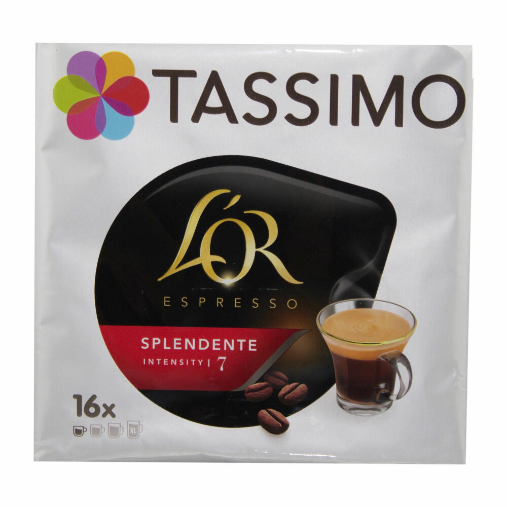 Tassimo L'Or Espresso Splendente Geschenkset mit Glas, 5-tlg., Kaffee, Kaffeekapsel, Gemahlener Röstkaffee, T-Discs