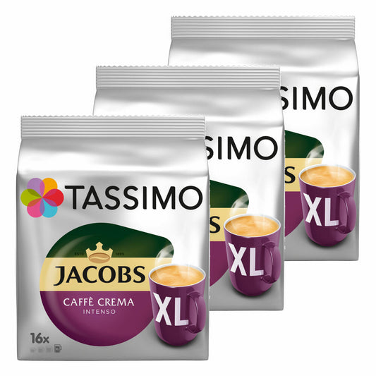 Tassimo Jacobs Caffè Crema Intenso XL, coffee capsule, coffee capsule, ground roasted coffee, 48 T-Discs