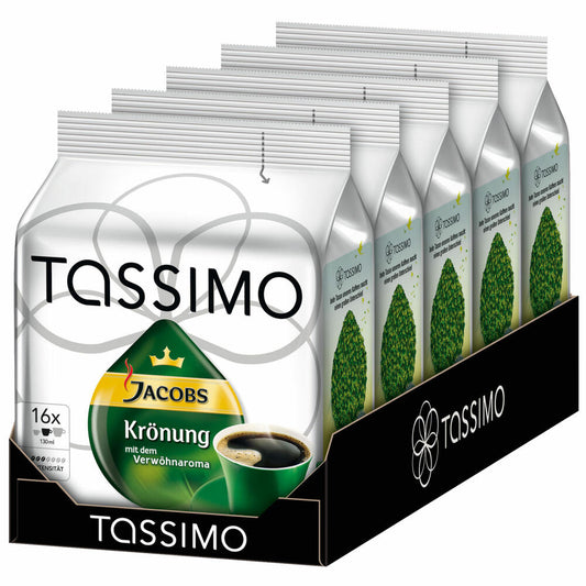 Tassimo Jacobs Krönung, Coffee, Arabica, Coffee Capsule, 5 x 16 T-Discs