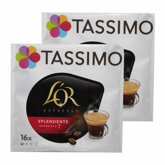 Tassimo L'Or Espresso Splendente, Coffee, Coffee Capsule, Ground Roasted Coffee, 32 T-Discs