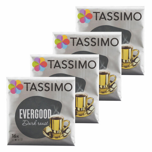 Tassimo Evergood Dark Roast, Coffee, Ground Roasted Coffee, Coffee Capsule, T-Disc, 48 Servings