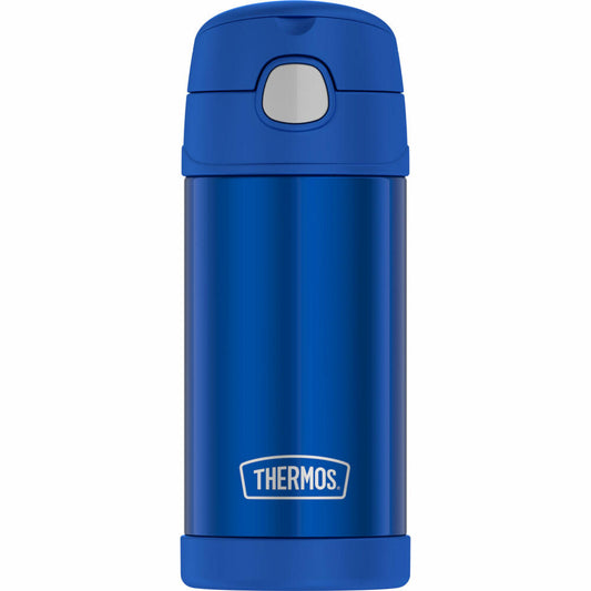 THERMOS kids insulated drinking bottle FUNTAINER STRAW BOTTLE, thermos bottle, bottle, stainless steel, navy, 350 ml, 4113342035