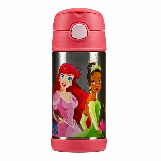 THERMOS kids insulated drinking bottle FUNTAINER STRAW BOTTLE DISNEY Princesses, thermos bottle, bottle, stainless steel, 350 ml, 4113413035