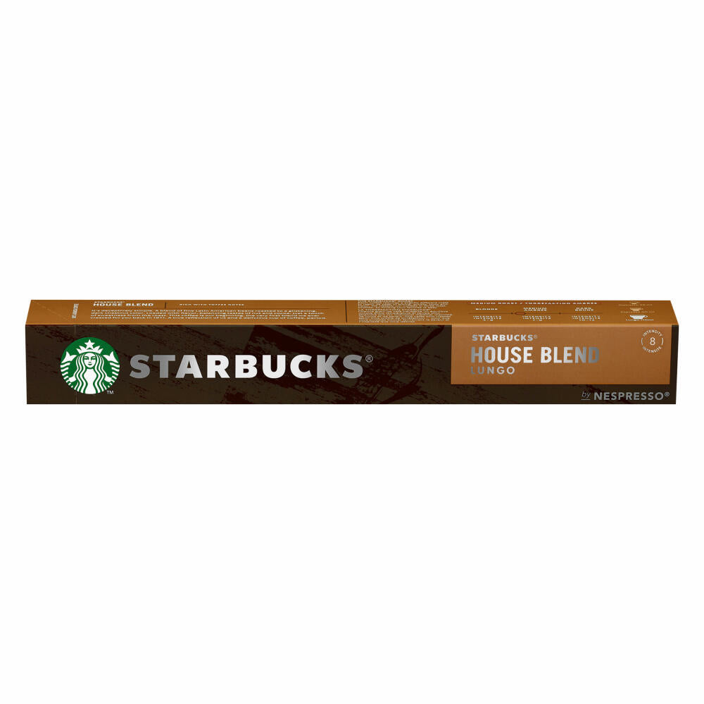 Starbucks House Blend Lungo Kaffee, Medium Roast, Röstkaffee, Nespresso kompatibel, Kaffeekapseln, 10 Kapseln