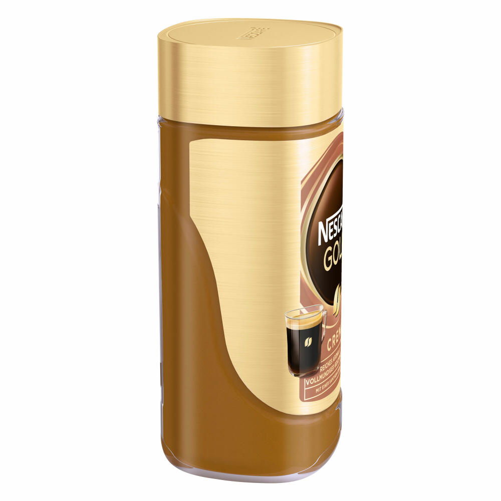 Nescafé Gold Crema, löslicher Bohnenkaffee, Kaffee, Glas, 200 g, für 100 Tassen