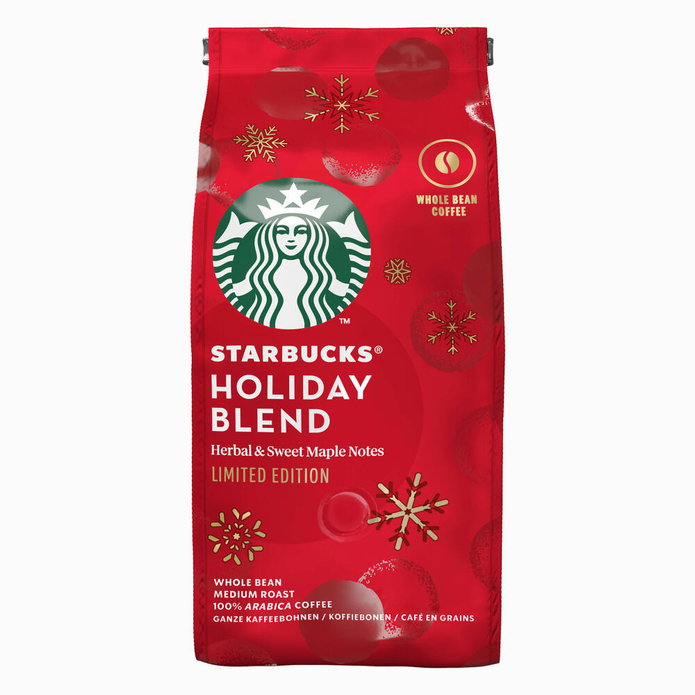 Starbucks Holiday Blend Ganze Bohnen, Kaffeebohnen, Bohnenkaffee, Kaffee, Röstkaffee, 6 x 190 g