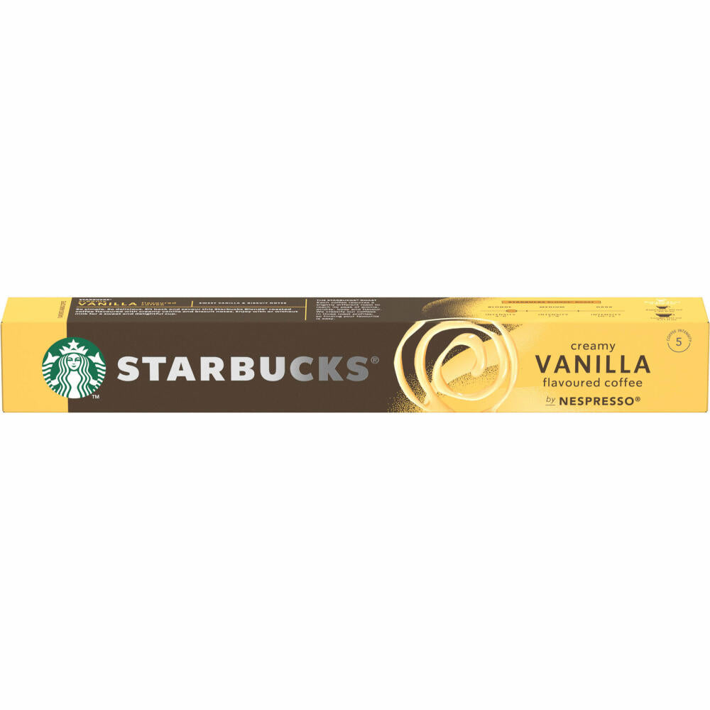 Starbucks Vanilla Flavoured Coffee, Blonde Roast, Roasted Coffee, Nespresso Compatible, Coffee Capsules, 10 Capsules