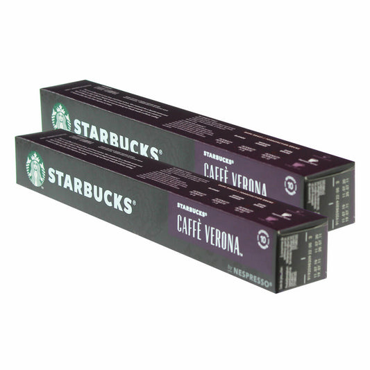 Starbucks Caffè Verona Kaffee, 2er Set, Dark Roast, Röstkaffee, Nespresso kompatibel, Kaffeekapseln, 20 Kapseln