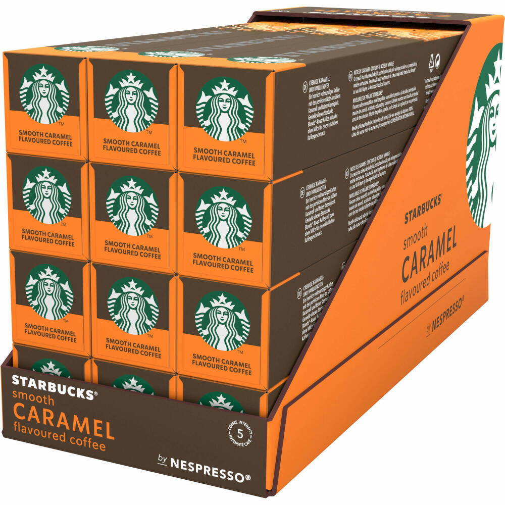 Starbucks Caramel Flavoured Coffee 12-pack, Blonde Roast, Roasted Coffee, Nespresso Compatible, Coffee Capsules, 12x10 Capsules