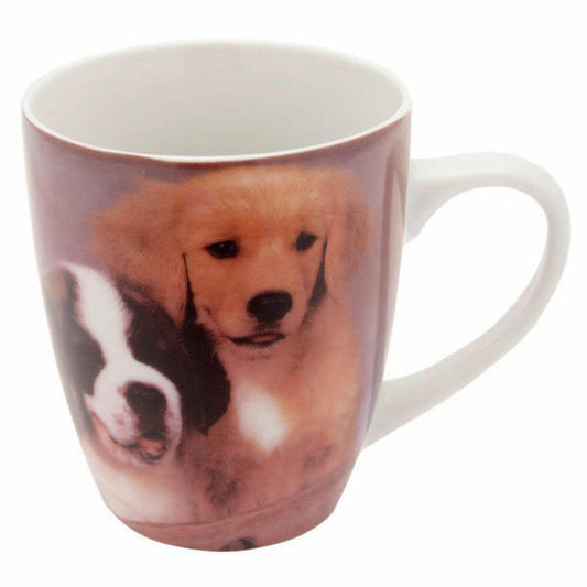 Kaffeebecher m. 2 Hundewelpen Kaffee Becher Kaffeetasse Teetasse Hunde 250ml