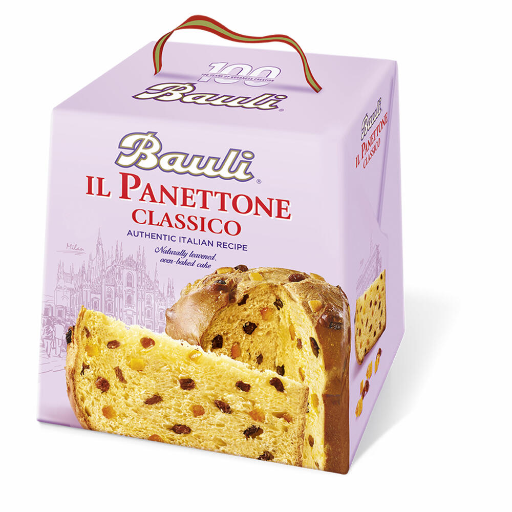 Bauli il Panettone Classico, mit Früchten und Rosinen, italienischer Hefekuchen für Weihnachten, 500 g