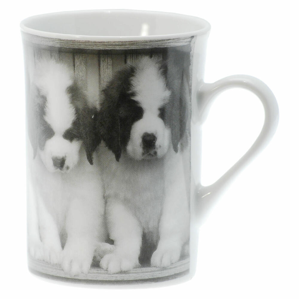 Schwarz Weiß Kaffeebecher mit Hundewelpen Kaffeetasse Tee Tasse Hunde 250 ml