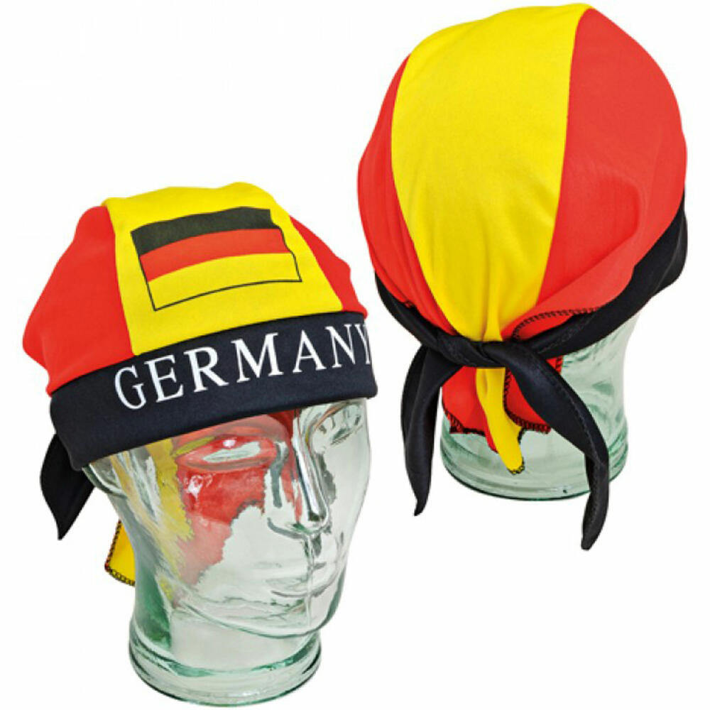 Fan Bandana Deutschland, Fußball Fanartikel, Piratentuch, One-Size, Polyester, Schwarz-Rot-Gold