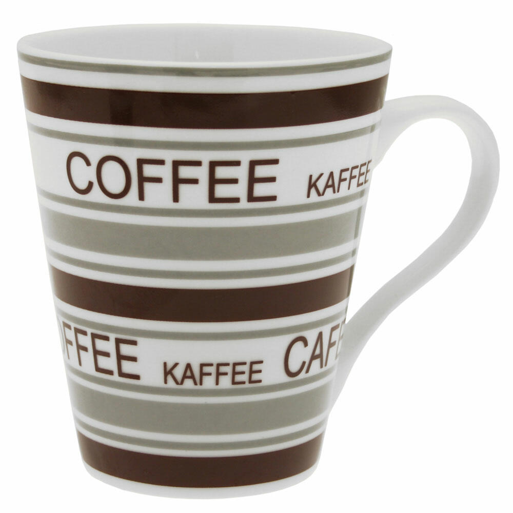 Jean Products Kaffeebecher Tee Tasse Kaffee Becher Porzellan Braun Grau 300 ml