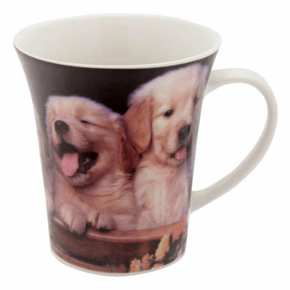 Kaffeetasse mit Hundewelpen Kaffeebecher Kaffee Becher Hunde Porzellan 250 ml