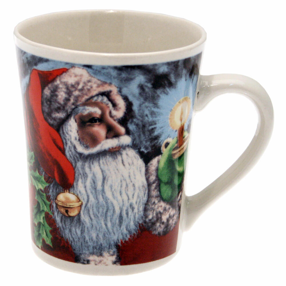 Weihnachtstasse, Weihnachtsmann mit Kerze, Kaffeetasse, Becher, 350 ml