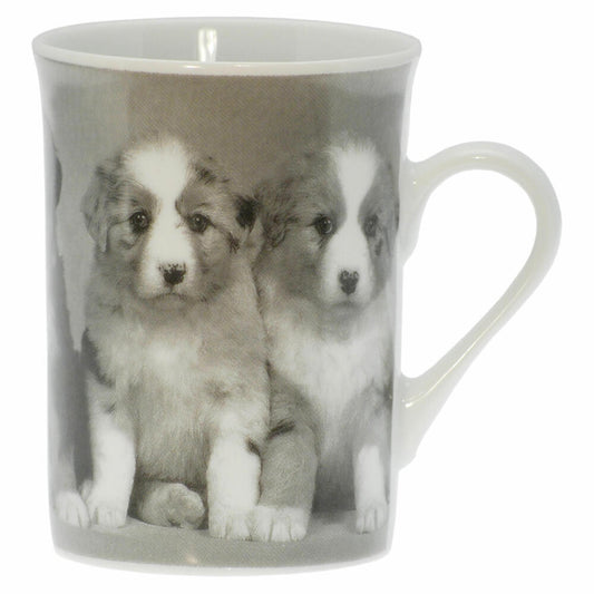 Black White Coffee Mug with Puppy Coffee Mug Coffee Cup Cup 250 ml