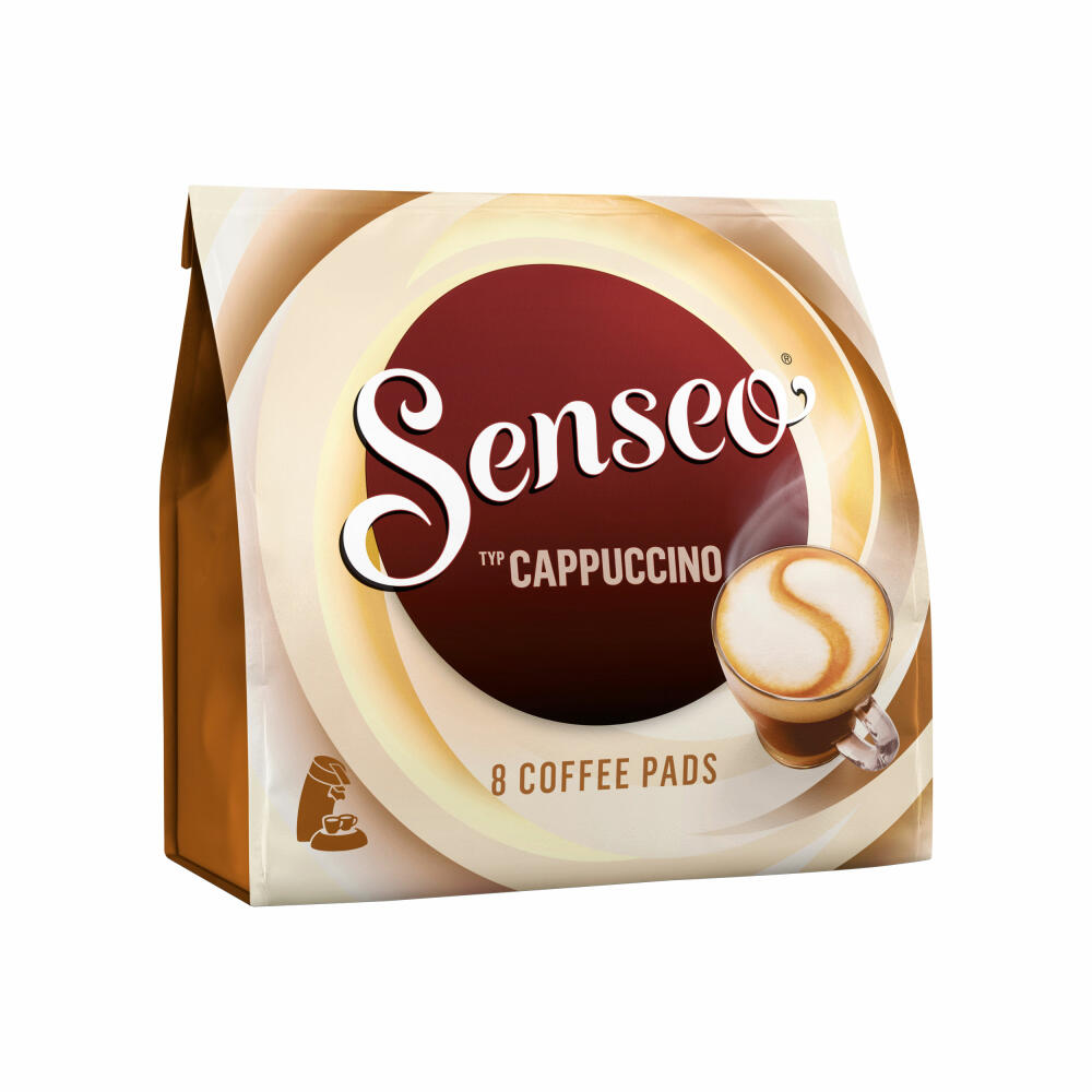 Senseo coffee pads cappuccino, milk foam classic, coffee, new recipe, 10-pack, 10 x 8 pads