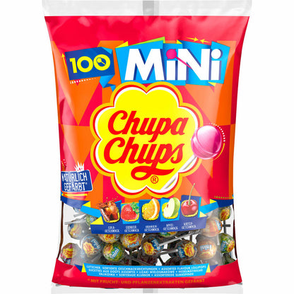 Chupa Chups Mini, fruit lollipops, lollipop, lolly, in bag, 100 pieces, 600 g