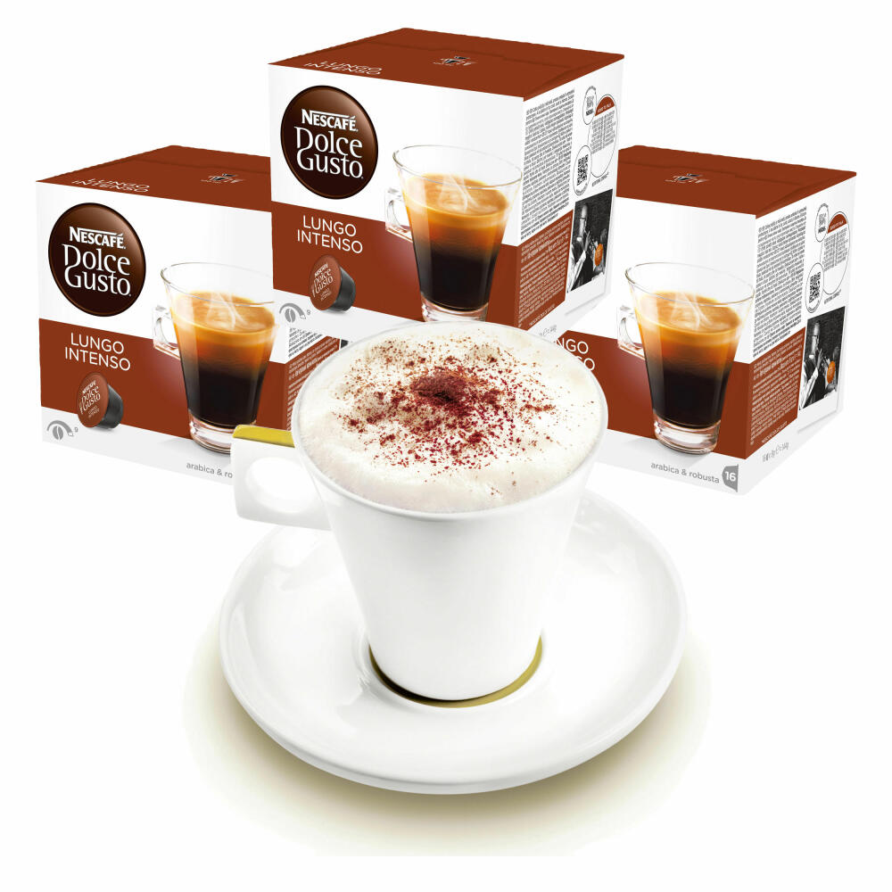 Nescafé DOLCE GUSTO Tassen Geschenkset, 3 Packungen mit Becher Lungo Intenso, Kaffee, Kaffeekapsel, Kapseln