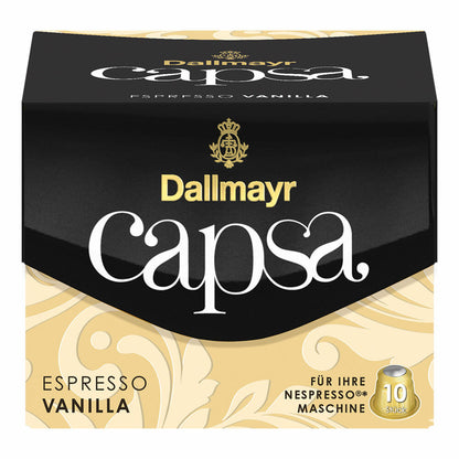 Dallmayr Capsa Espresso Vanilla, Nespresso Kompatibel Kapsel, Kaffeekapsel, Röstkaffee, Kaffee, 100 Kapseln