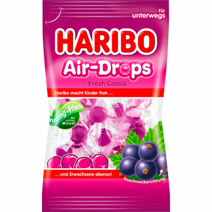 Haribo Air-Drops Fresh Cassis, Gummibonbon, Fruchtgummi, im Beutel, Tüte, 100 g