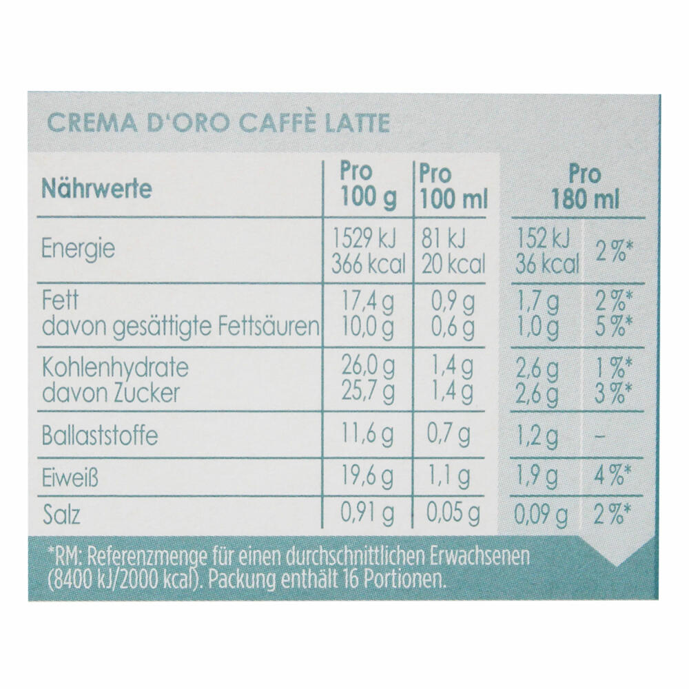 Nescafé Dolce Gusto Dallmayr Crema dOro Caffé Latte, coffee capsule, coffee, 16 capsules