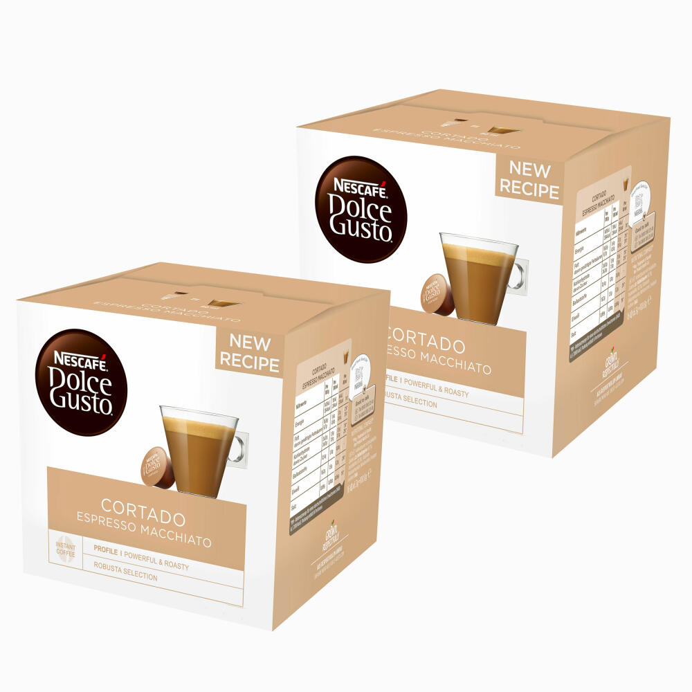 Nescafé Dolce Gusto Cortado Espresso Macchiato storage box, set of 2, coffee, coffee capsules, 2 x 30 capsules