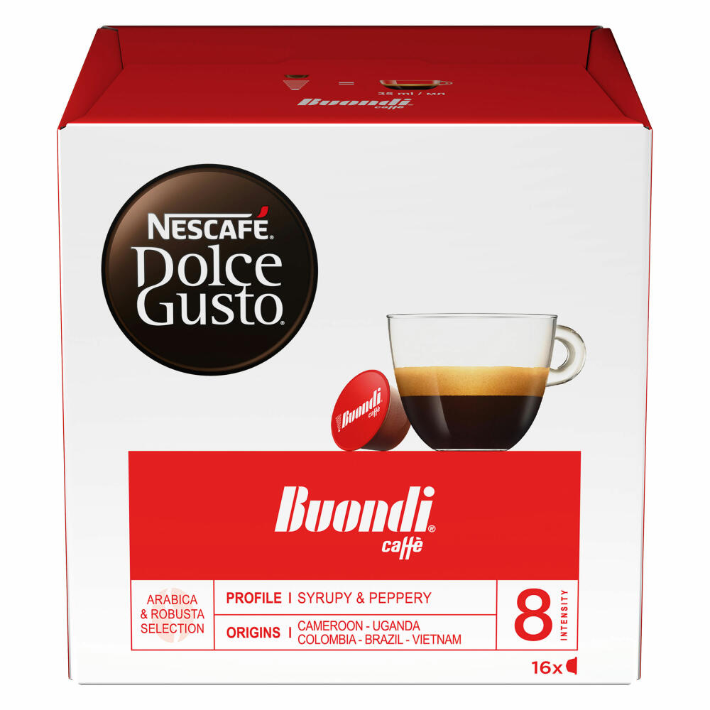 Nescafé Dolce Gusto Espresso Buondi, Bondi, Kaffee, Kaffeekapsel, 16 Kapseln