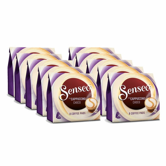 Senseo Kaffeepads Cappuccino Choco, Kaffee mit Schokoladengeschmack, neue Rezeptur, 10er Pack, 10x8 Pads