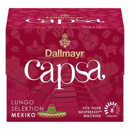 Dallmayr Capsa Lungo Selection Mexico Set of 5, Nespresso Compatible, Coffee Capsule, Roasted Coffee, Coffee, 5x10 Capsules