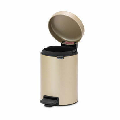 Brabantia Treteimer NewIcon, Abfalleimer, Mülleimer, Stahl, Metallic Gold, 3 L, 304408