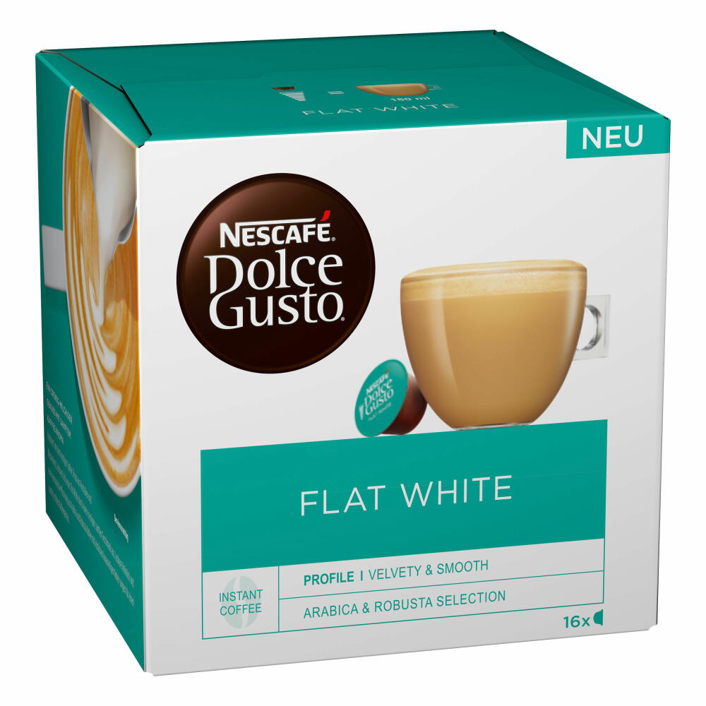 Nescafé Dolce Gusto Flat White, Latte, Milk Coffee, Coffee Capsule, 80 Capsules