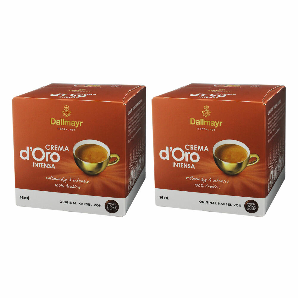 Nescafé Dolce Gusto Set of 2 Dallmayr Crema dOro Intensa, Coffee Capsule, Coffee, 32 Capsules