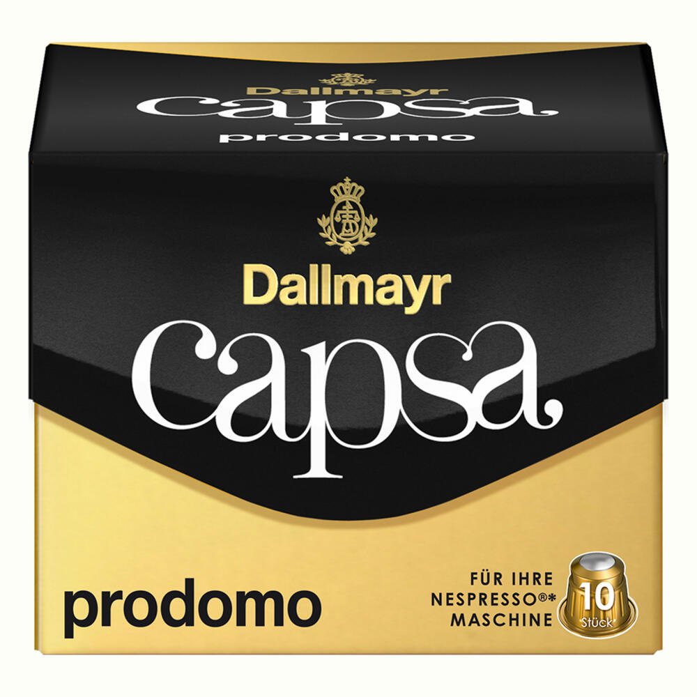 Dallmayr Capsa Prodomo, Nespresso Kompatibel Kapsel, Kaffeekapsel, Arabica Röstkaffee, Kaffee, 50 Kapseln