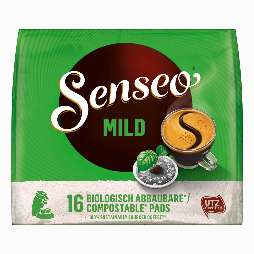 Senseo Kaffeepads Mild, 3er Pack, Feiner und Samtweicher Geschmack, Kaffee, je 16 Pads, mit Tasse