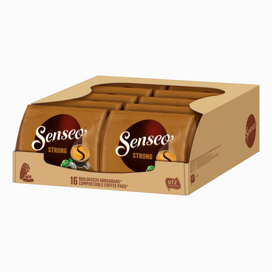 Senseo Coffee Pads Strong, Intense and Full-Bodied Taste, Coffee, New Design, Pack of 10, 10 x 16 Pads