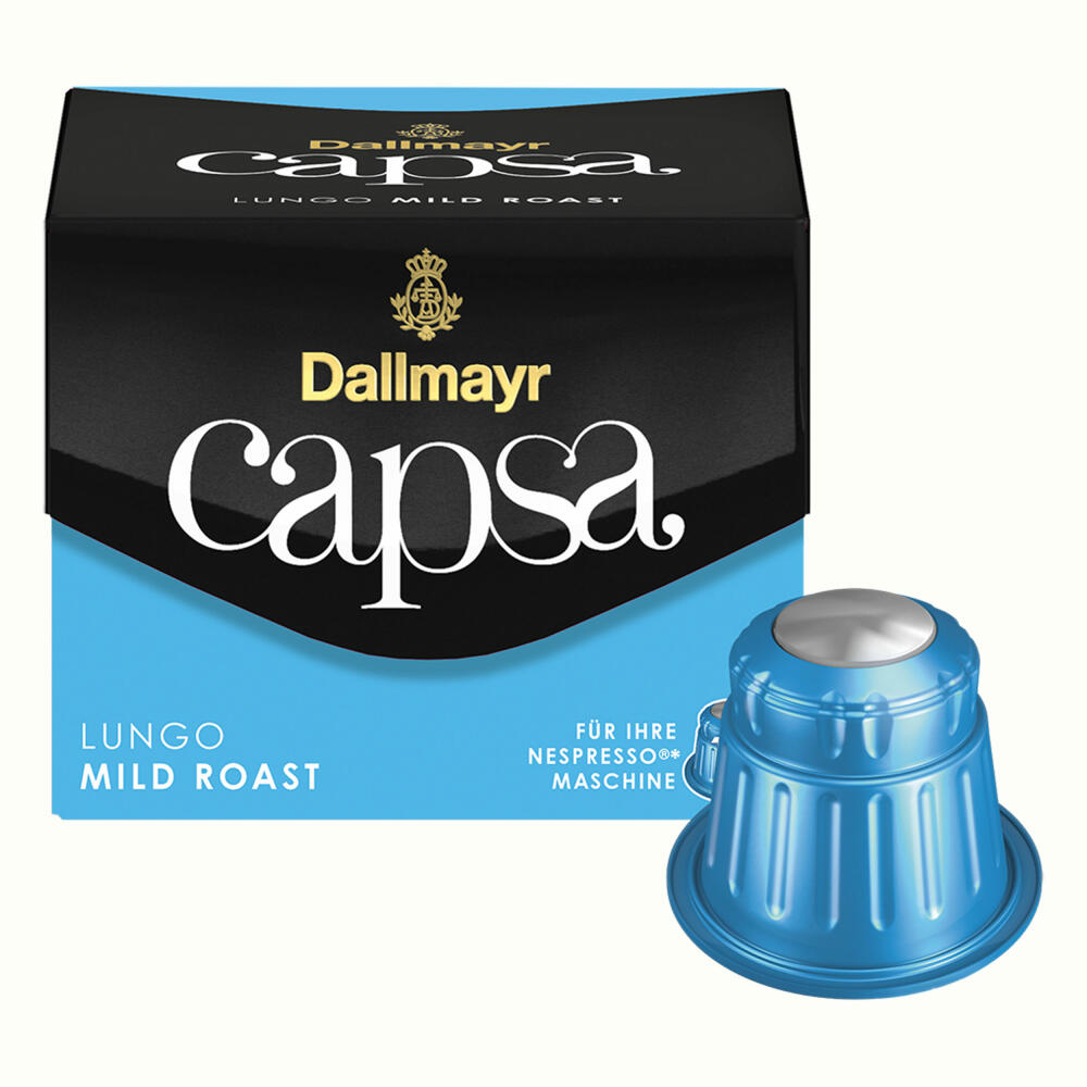 Dallmayr Capsa Lungo Mild Roast, Nespresso Compatible Capsule, Coffee Capsule, Roasted Coffee, Coffee, 50 Capsules