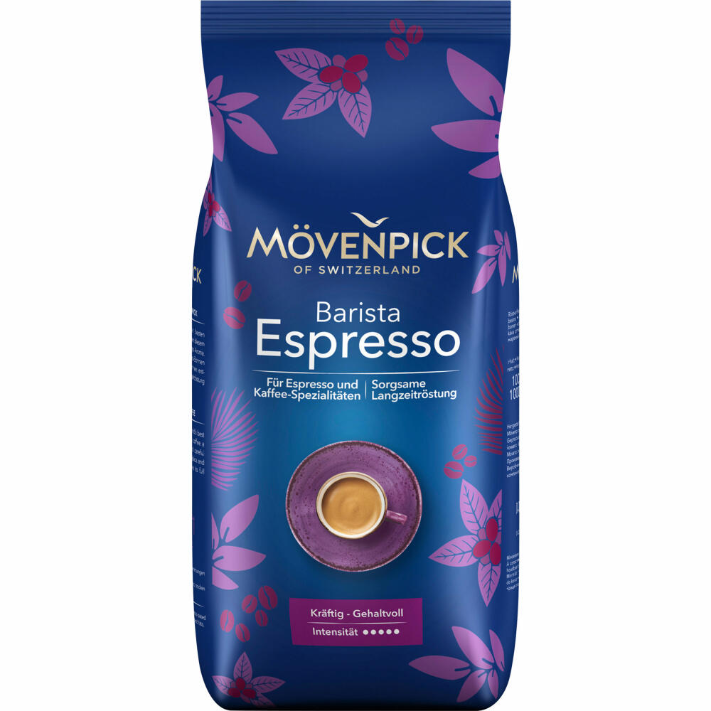 Mövenpick Barista Espresso, coffee, whole beans, bean coffee, coffee beans, 1 kg