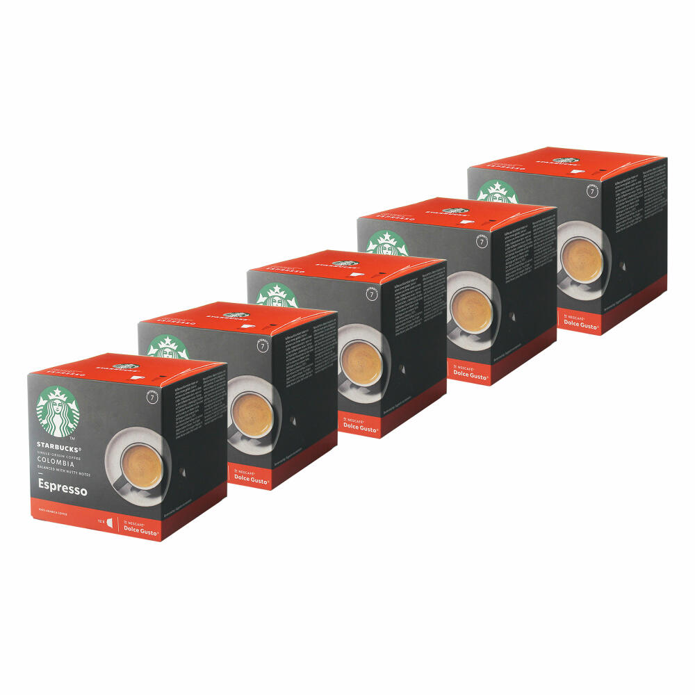 Nescafé Dolce Gusto Starbucks Colombia Espresso 5er Set, Kaffee, Röstkaffee, Kaffeekapseln, 5x12 Kapseln