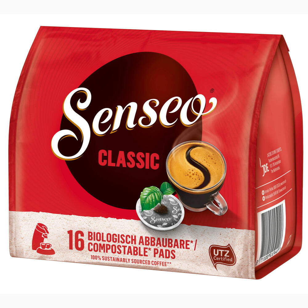 Senseo Coffee Pads Classic / Classic, Pack of 3, Intense &amp; Full-Bodied Taste, Coffee, 16 Pads Each, with Cup