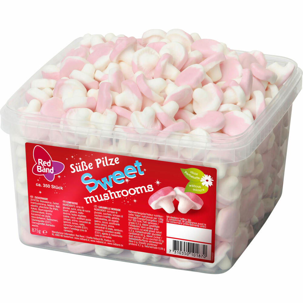 Red Band Sweet Mushrooms, Sweet Mushrooms, Fruit Gum, Foam Sugar, Can, 875 g