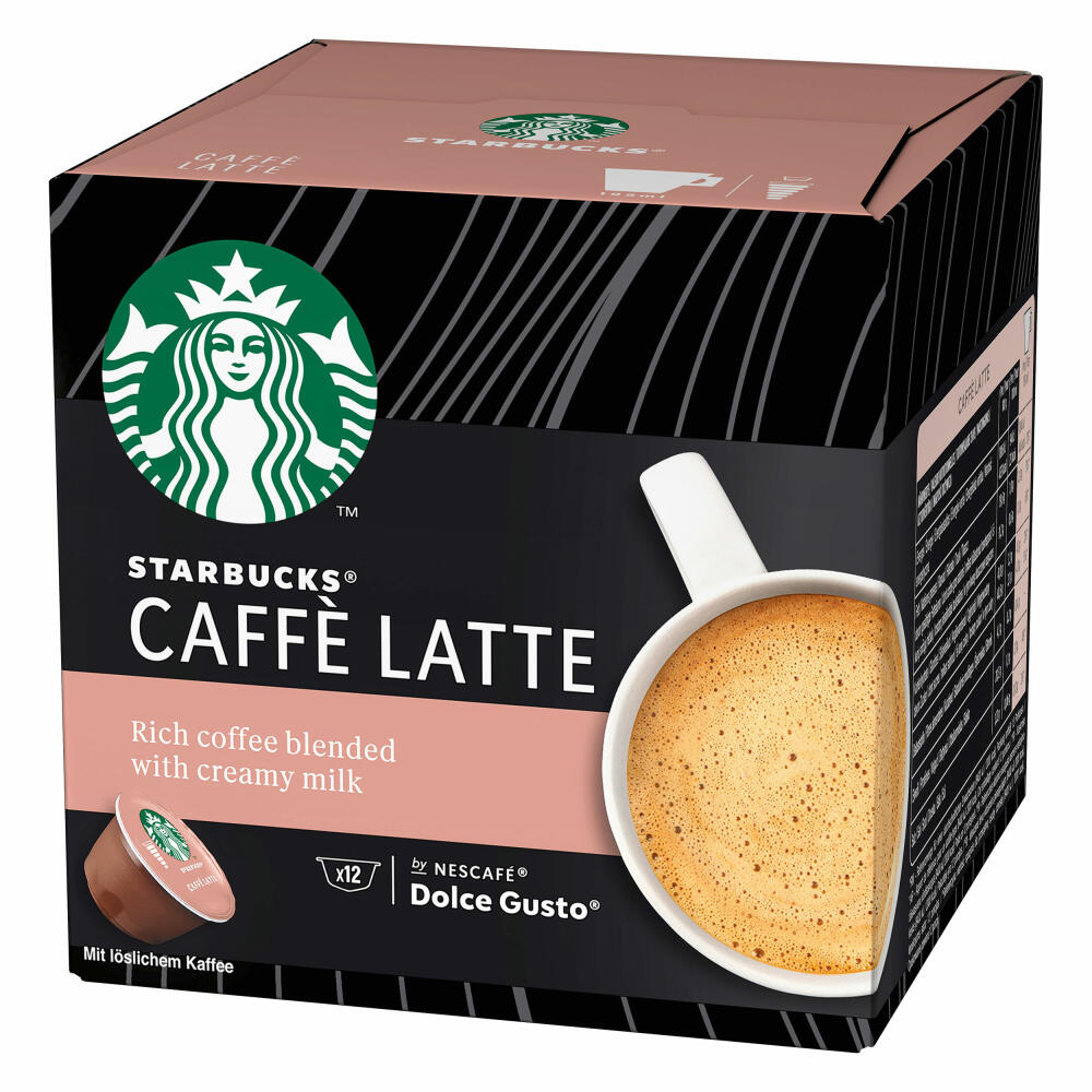 Nescafé Dolce Gusto Starbucks Caffè Latte, Milchkaffee, Kaffeekapsel, Röstkaffee, 12 Kapseln