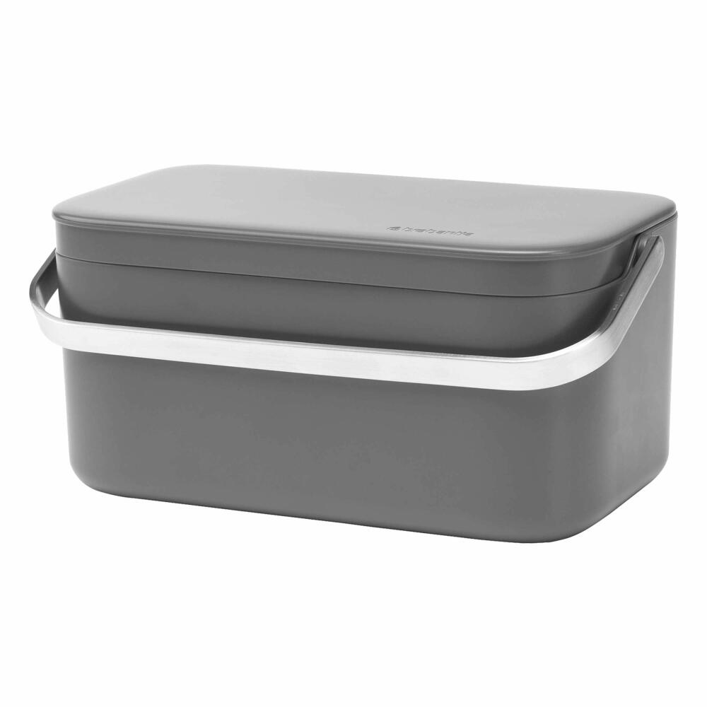 Brabantia Bio Bucket, Waste Bin, Waste Container, Compost Bin, Plastic, Dark Grey, 117541